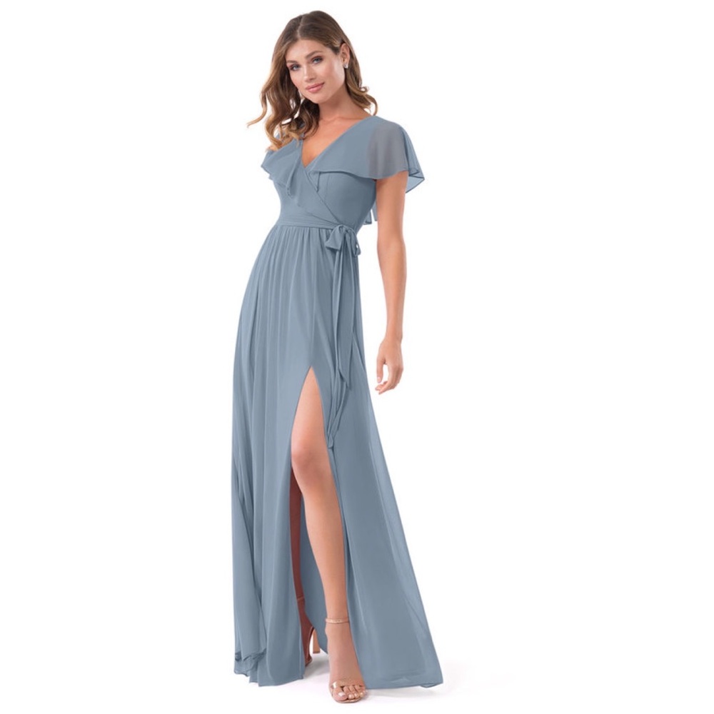 LIKE NEW Azazie Jael Dusty Blue Dress - Size A4